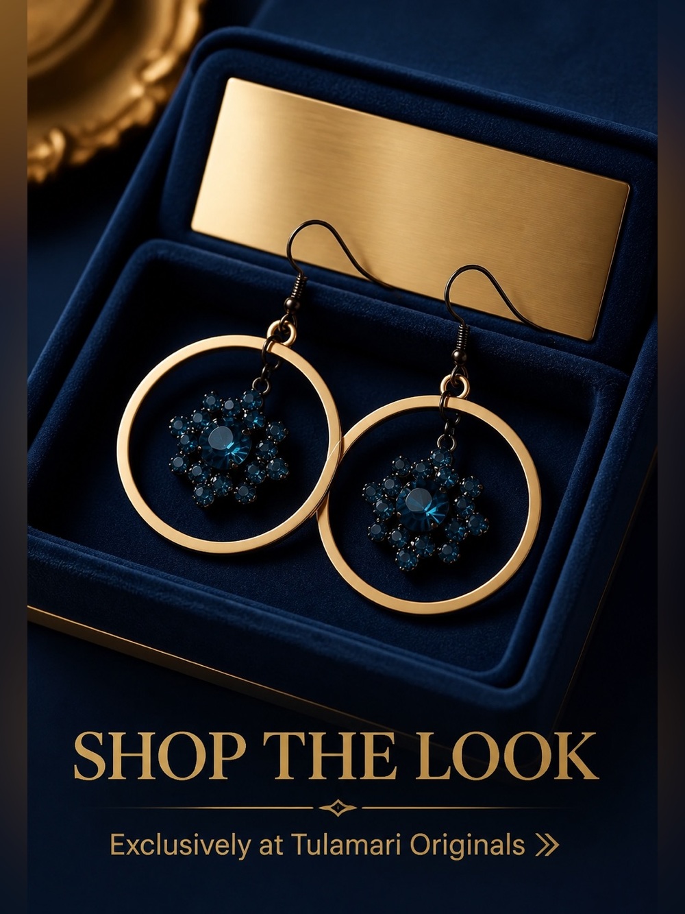 Midnight Bloom Gold Hoop Earrings Tulamari Originals